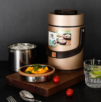 Conteneur isotherme empilable en acier inoxydable à 3 couches de 67 oz pour aliments chauds et soupes, avec couvercle en PP sans BPA et sac à lunch