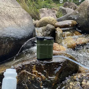 Survival Hiking Travel Sport Camping Outdoor Water Filter With Battery Compass Lighting Portable Drinking Water Purification