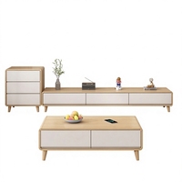 Meuble TV Classique Européen Nouvelle Tendance en Bois Massif, Table de Rangement Universelle Minimaliste de Luxe Moderne