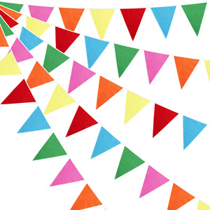 12M/40Ft Triangle Bunting Bannière 42Pcs Coton Tissu Drapeaux Fanion Guirlandes pour Fête D'anniversaire De Mariage Baby Shower Décor Extérieur - Product Image 5
