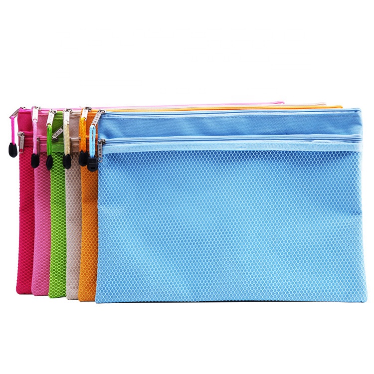 Канцелярские товары, Офисная сумка А4 из ткани Оксфорд на молнии, Сетчатая Сумка для документов