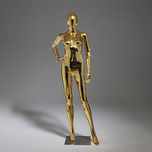 Maniquí Femenino de Plástico Cromado de Lujo con Cabeza de Alambre Metálico para Tiendas de Moda - Product Image 5