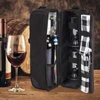Vente en gros de sacs de voyage personnalisés rembourrés pour bouteilles de vin sac fourre-tout de pique-nique durable étui de transport pour vin sacs isothermes portables