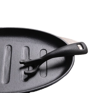 Sartén Ovalada <span class=keywords><strong>para</strong></span> parrilla Sizzler, sartén <span class=keywords><strong>de</strong></span> <span class=keywords><strong>hierro</strong></span> <span class=keywords><strong>fundido</strong></span> con base <span class=keywords><strong>de</strong></span> madera, juego <span class=keywords><strong>de</strong></span> cocina <span class=keywords><strong>de</strong></span> metal y juegos <span class=keywords><strong>de</strong></span> platos chisporroteantes - Product Image 2