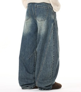 Jeans Vintage Casual con Zip e Logo Personalizzato per Uomo, Stile Streetwear, Gamba Larga a Forma di Scimitarra, Denim Dritto per Autunno ed Estate - Product Image 5