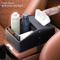 Boîte de rangement pour accoudoir de voiture en cuir Nappa, organiseur d'accoudoir avec porte-mouchoirs, extension universelle pour console centrale de voiture