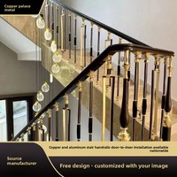 Rampe d'escalier en aluminium pour villa, usage intérieur, maisons individuelles rurales, garde-corps modernes et simples en alliage d'aluminium