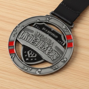 Médaille de championnat personnalisée en alliage de zinc pour course à pied 5 km et marathon, avec ruban et cordon, gravure imprimée, émail souple/dur, moderne et traditionnel - Product Image 4