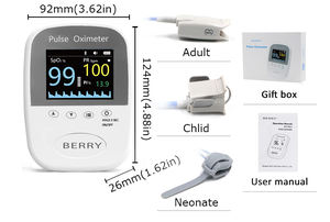 Oxymètre de pouls numérique portable BERRY pour bébé avec écran LCD, alimenté par l'électricité, batterie amovible, moniteur d'oxygène pour enfants - Product Image 6