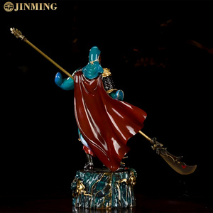 Scultura artigianale in metallo per attirare ricchezza statua decorativa interna in bronzo fuso del dio della ricchezza Guan Gong - Product Image 4