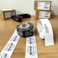 Pita Resin Tekstil Unioncoding 55mm 300m Pita Foil Resin Transfer Termal Kompatibel dengan Printer Label untuk Label Pakaian