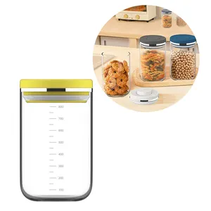 BPA Free Airtight Food Storage Containers Leakproof Custom Food Grade Glass Candy Jar For Fridge