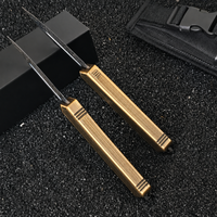 Couteau pliant de luxe avec incrustation de coquille d'ormeau, lame arc-en-ciel en acier 440C, couteau de poche pliant pour le camping en plein air, brise-vitre EDC, cadeau