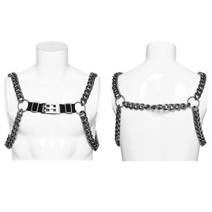 Men's <b>Titanium</b> Steel Body <b>Chain</b> Black Geometric Design Daily Wear Fashion Jewelry Set M-87 - Product Image 4