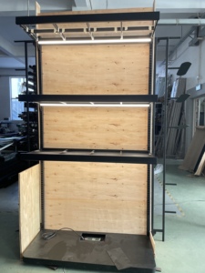 Estante de Supermercado LUX Moderno, Resistente, de Acero Inoxidable Multicapa y Madera Sólida, de Instalación Rápida para Tiendas de Abarrotes - Product Image 5