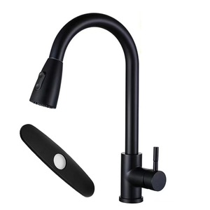 Rubinetto da <span class=keywords><strong>cucina</strong></span> estraibile in acciaio inossidabile <span class=keywords><strong>nero</strong></span>, moderno, monocomando, per lavello, acqua calda e fredda, montaggio su piano - Vendita calda - Product Image 2
