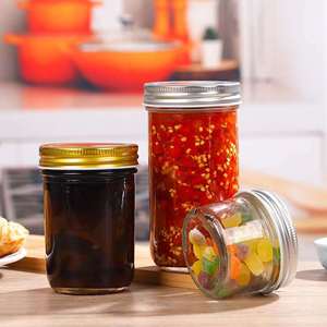 4 oz 8 oz 10 oz 12 oz 16 oz 32 oz Glass Mason Jar With Metal Lid/ Wide Mouth Glass Jam Peanut Glass Jar