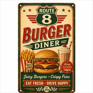 Letrero Metálico Vintage para Restaurante, 8x12 Pulgadas, Decoración Retro para Pared <span class=keywords><strong>de</strong></span> Bar, Pub, Cafetería, <span class=keywords><strong>Cocina</strong></span>, o Cuarto <span class=keywords><strong>de</strong></span> Hombre - Product Image 1