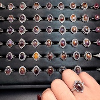 Bague ovale en argent 925 Auralite 23 sculptée à la main, bijoux en cristal naturel, bagues ajustables en pierres précieuses pour la décoration quotidienne ou comme cadeau