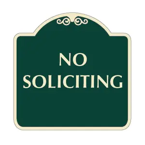 Yard Tin Metal Premium Durable waterproofing Warning Aluminum Sign No Soliciting Sign for Home Office Villa Corporation