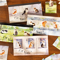 90 hojas por paquete, Serie Cat Chatter Among the Flowers, Cuaderno de Planificación con Ilustraciones Creativas y Lindas con Temática de Gatos