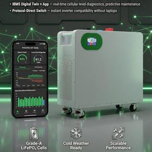 Système de stockage solaire commercial divisé 51,2 V 300 Ah 15 kWh avec communication CAN, empilable jusqu'à 15 unités pour usage commercial en micro-réseau - Product Image 1