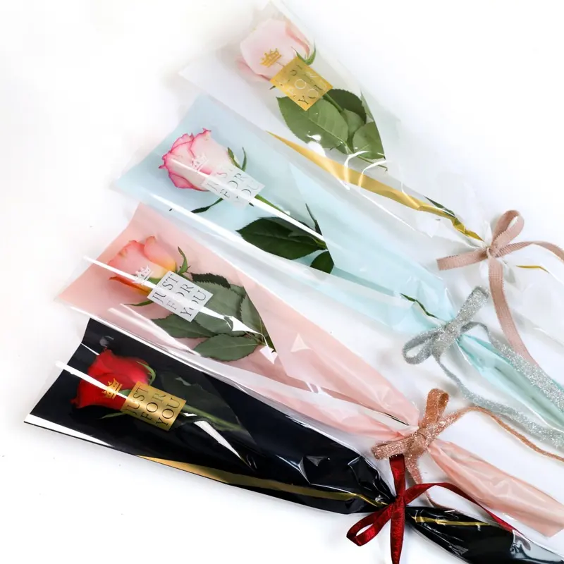 Manches transparentes, imprimé en coton, décoration de fleurs, emballage de bouquet