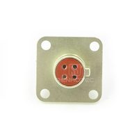 Conector Circular Ruso Impermeable Push-Pull PCB4TK de 4 Pines, Hembra, con Brida Recta y Copa de Soldadura