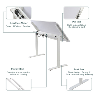 Base de Escritorio Eléctrico Ajustable en Altura con Diseño Abatible para Escritorio Inclinable con Pizarra Blanca - Product Image 3