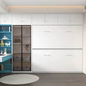 Прочная двухъярусная кровать с хранилищем для общежитий спальни школы и дома современный стальной каркас для экономии пространства двухъярусная кровать - Product Image 3