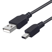 Onlyoa 1M Mini USB 2,0 Tipo Cable macho con TPE 5Pin Cable de carga de datos para GoPro para PS3 Controlador MP3 Player Dash Camer