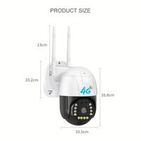 Kamera Keamanan Luar Ruangan Ikevision V380pro Seluler 4G LTE 2MP 2.8 inci PTZ Pelacakan Otomatis Alarm Gerak Kartu SIM Penglihatan Malam IP65