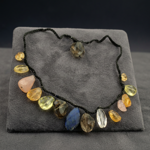 Natural Stone <b>Silver</b> Plated Geometric Beaded Necklace Bohemia Style Women's Everyday Wear Jewelry - Product Image 3