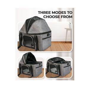 Erweiterbarer Großer Katzen- und Hundetransportbehälter Konvertierbar Zusammenklappbar mit Halboffener Kuppel Hunde- und Katzen-Autositz Haustier-Autositz - Product Image 4