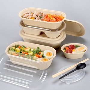Biodegradable Food Contact Disposable-Paper-Food-Containers To Go Boxes Restaurant Food Packaging Boxes Disposable Bento Box