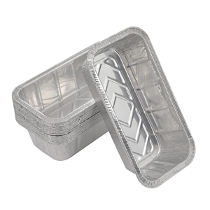 Contenedor Rectangular de Papel de Aluminio Desechable con Tapas de Papel/Plástico, Precio de Fábrica, Contenedor de Papel de Aluminio para Llevar - Product Image 1