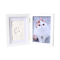 Cadre photo souvenir personnalisé en bois naturel pour empreintes de pattes d'animaux, empreintes de pattes de chien et empreintes de pattes de chat