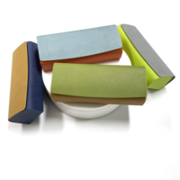 Étui à lunettes élégant et tendance de marque, rectangulaire, bicolore, en patchwork, en PU, rigide, fait main, 6 pouces+