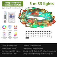 Guirlande lumineuse LED d'extérieur ADLED 5M/7.5M/10M IP67 étanche, adressable RGBIC, pour Noël et jardin, décorative, DC5V, dimmable, garantie 1 an
