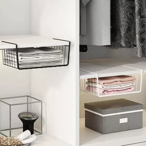 Panier de rangement sous armoire en fil métallique, étagère suspendue sans perçage pour cuisine, placard et garde-manger - Product Image 4