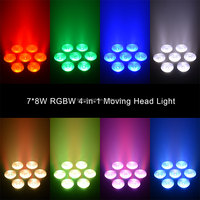 Led Par Light 7Leds RGBW 4-en-1 WASH mobile Stage Wall Washer Colored DMX512 True1 Silence Show Lighting