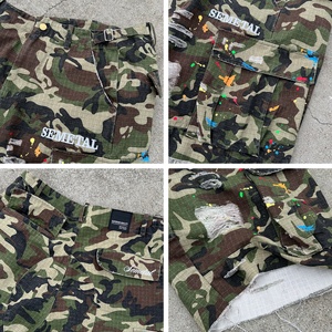 Custom Embroidered Jogging Shorts Pants Oversized Acid Wash Camo Sweat Shorts for Men Designer Baggy Denim Cargo Shorts - Product Image 3