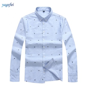 <span class=keywords><strong>Camicia</strong></span> da uomo all'ingrosso 100% in cotone <span class=keywords><strong>Oxford</strong></span> ricamato azzurro chiaro Casual a maniche lunghe Button-Down con stampa personalizzata <span class=keywords><strong>camicia</strong></span> elegante - Product Image 1