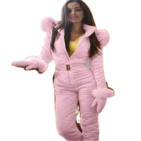 Combinaison de ski pour femme, coupe-vent, chaude, avec logo personnalisé, pour sports de plein air, avec capuche isolante et fermeture éclair -Tex