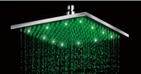 Pomme de douche à effet pluie LED carrée en nickel brossé de 16 pouces Pomme de douche en acier inoxydable 304
