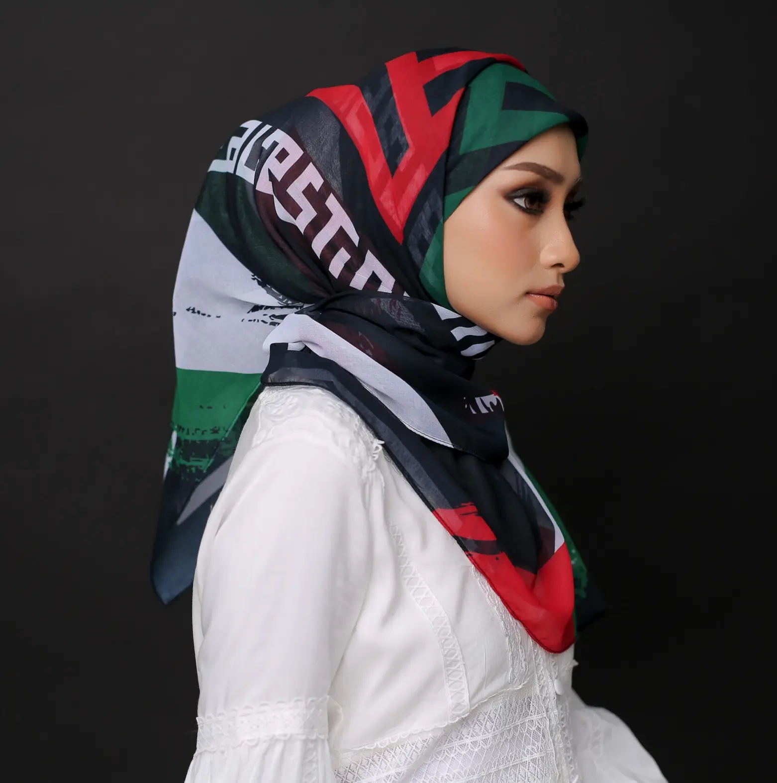 2023 Palestine Zijdeachtig Katoen Easy Shape Malaysia Swiss Voile Custom Bedrukt Japan Tudung Bawal Katoen Voile Hijab
