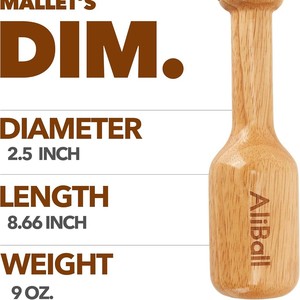 AliBall - Mazo de Béisbol de Madera, de Una Sola Pieza, de Madera Maciza, Resistente, Accesorio para Bate de Béisbol - Product Image 5