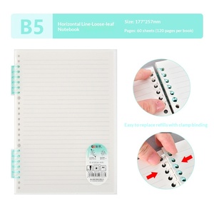 Quaderno Trasparente a Fogli Mobili - <span class=keywords><strong>A5</strong></span>/A6/B5/<span class=keywords><strong>A4</strong></span> per Raccoglitori Staccabili, Pagine a Quadretti/Rigate/Intere, Ideale per Regalo <span class=keywords><strong>e</strong></span> Ufficio Scolastico - Product Image 4