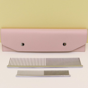 Simple Korean style pet <b>smooth</b> comb storage box, pin comb, comb case, PU leather case, cat and dog de-knotting grooming <b>brush</b> - Product Image 4