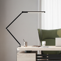 Lampe de bureau LED pliable électrique en métal, style nordique européen, avec pince flexible, protection oculaire, intensité réglable, moderne, rotative et orientable à 360°